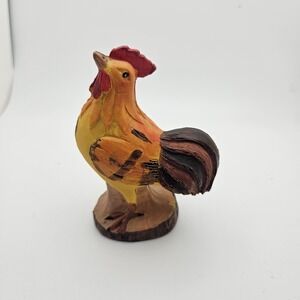 Hand Carved Wooden Rooster Figurine Primitive Farmhouse Country‎ Decor